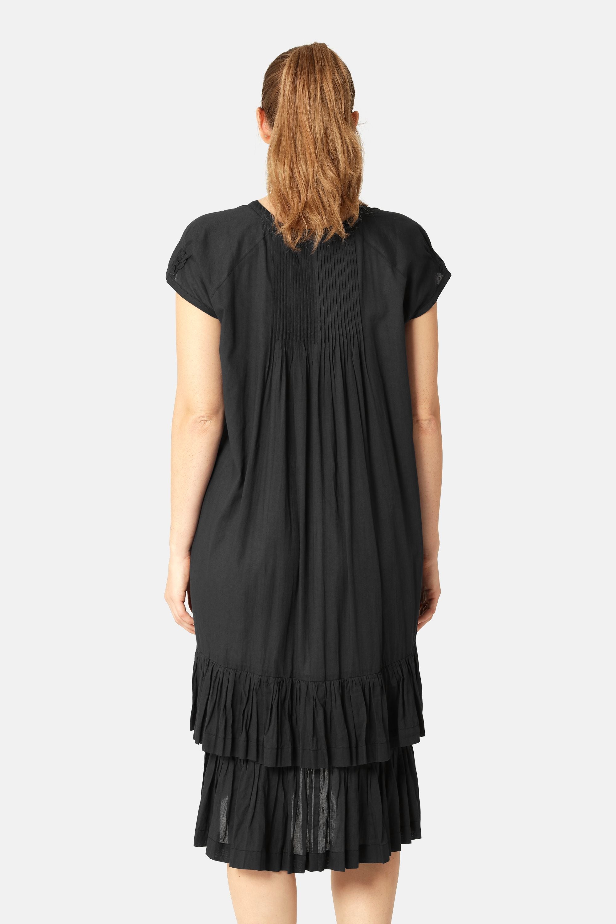 Langes Kleid mit Kurzen Ärmeln - Dark Indigo